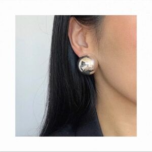 Re Arkive Minimalist 925 Silver Dome Earrings